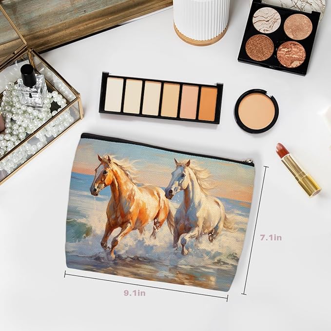 Cute Horse Makeup Bag, Horse Gifts Makeup Case Cosmetic Bags for Women