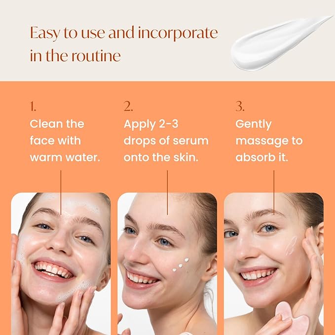 PLANTIFIQUE Vitamin C Serum Korean for Guasha Massage, Slow-Absorbing | Hydrating, Dark Spot Face Serum, 1.01 fl oz, with Collagen & Peptides for Even Skin Tone & Glowing Skin