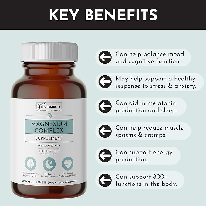 JUST INGREDIENTS Magnesium Complex - 5 Forms Sleep & Mood - 60 Capsules