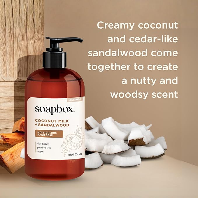 Soapbox Coconut Milk & Sandalwood Liquid Hand Soap - Hand Wash - 3 Pack
