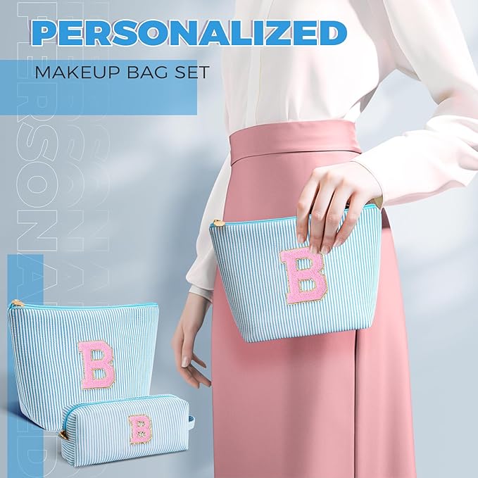 Btffitting Gifts for Teen Girls Women - Birthday Gifts for 10 11 12 13 14 15 16 17 18 Years Old Girl,Makeup Bag Cosmetic Bag,Teacher Gift Trendy Stuff Toiletry Bag - Blue,B