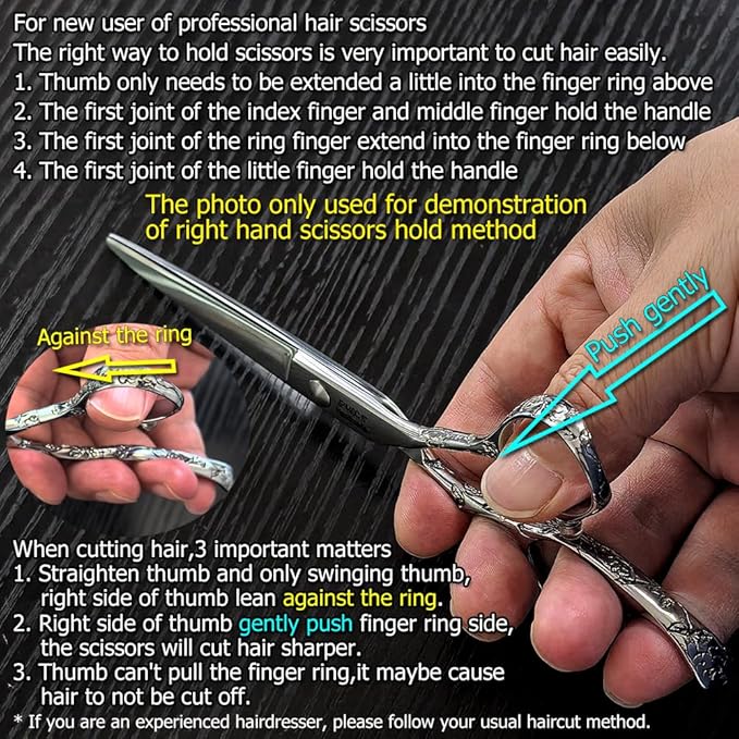 KINSARO 6 In Professional Hair Cutting Scissors, Rose Handle