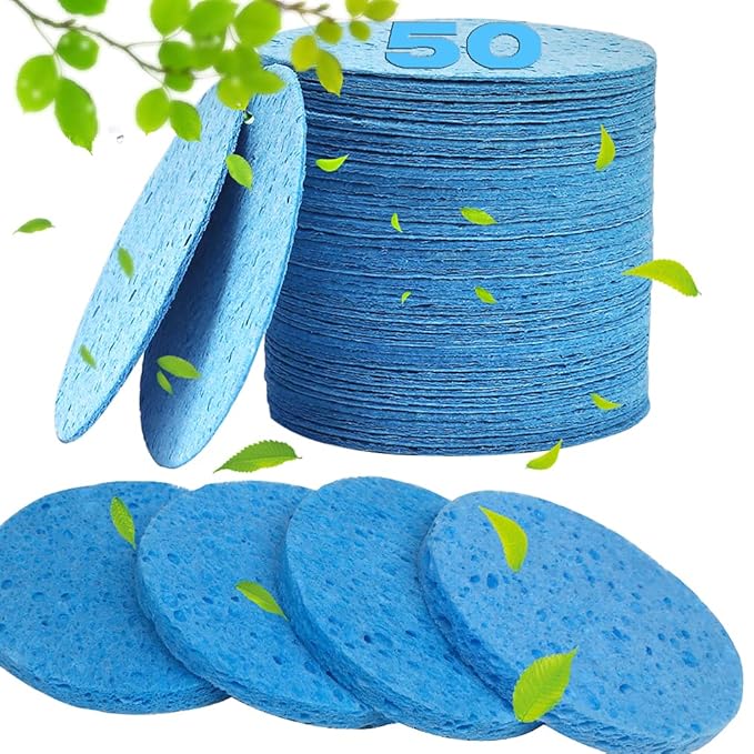 METUUTER Facial Sponges 50 Count Compressed Spa Sponges for Face Clean