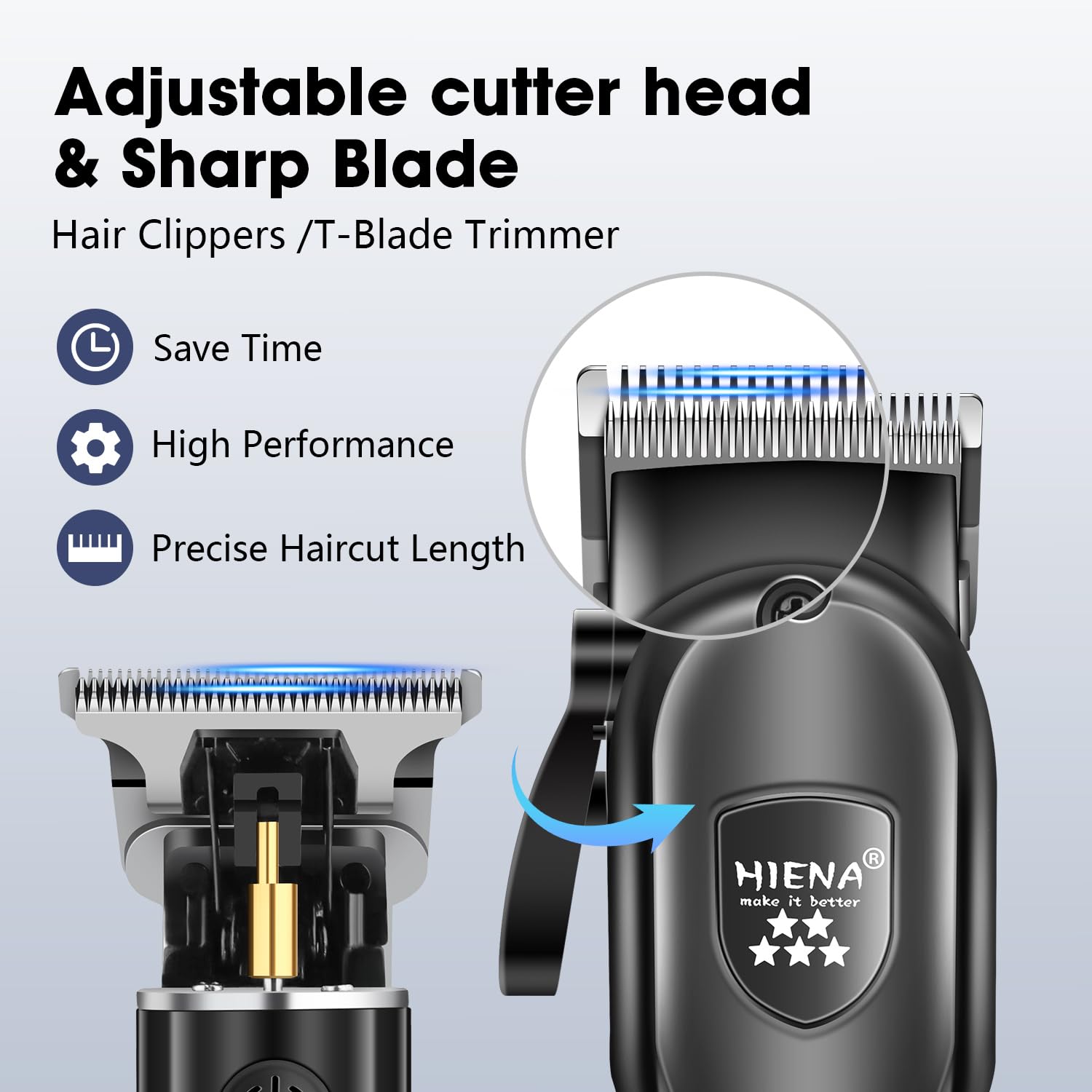 HIENA PRO Professional Hair Clippers Set for Men,Cordless Rechargeable Clippers Set and Trimmers Kit, Haircut Clipper Set for Barbers with LED Display, Gifts for Men