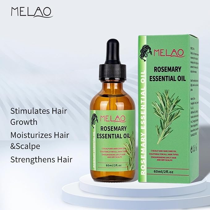 Hobaca Organics Rosemary Mint Scalp & Hair Strengthening Oil for All Hair Types, 2 Ounce (2 FL Rosemary Mint Oil)