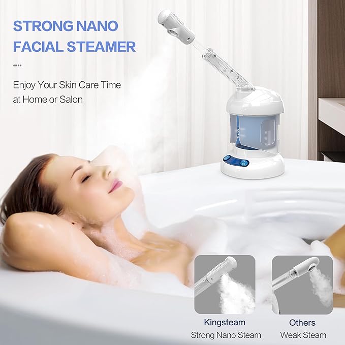 Kingsteam Facial Steamer, Ozone Nano Ionic Face Steamer for Deep Cleaning
