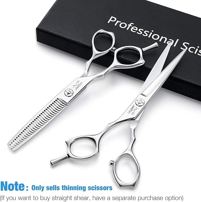 JASON Hair Thinning Scissors Shears - 6" Left Handed Barber Cutting
