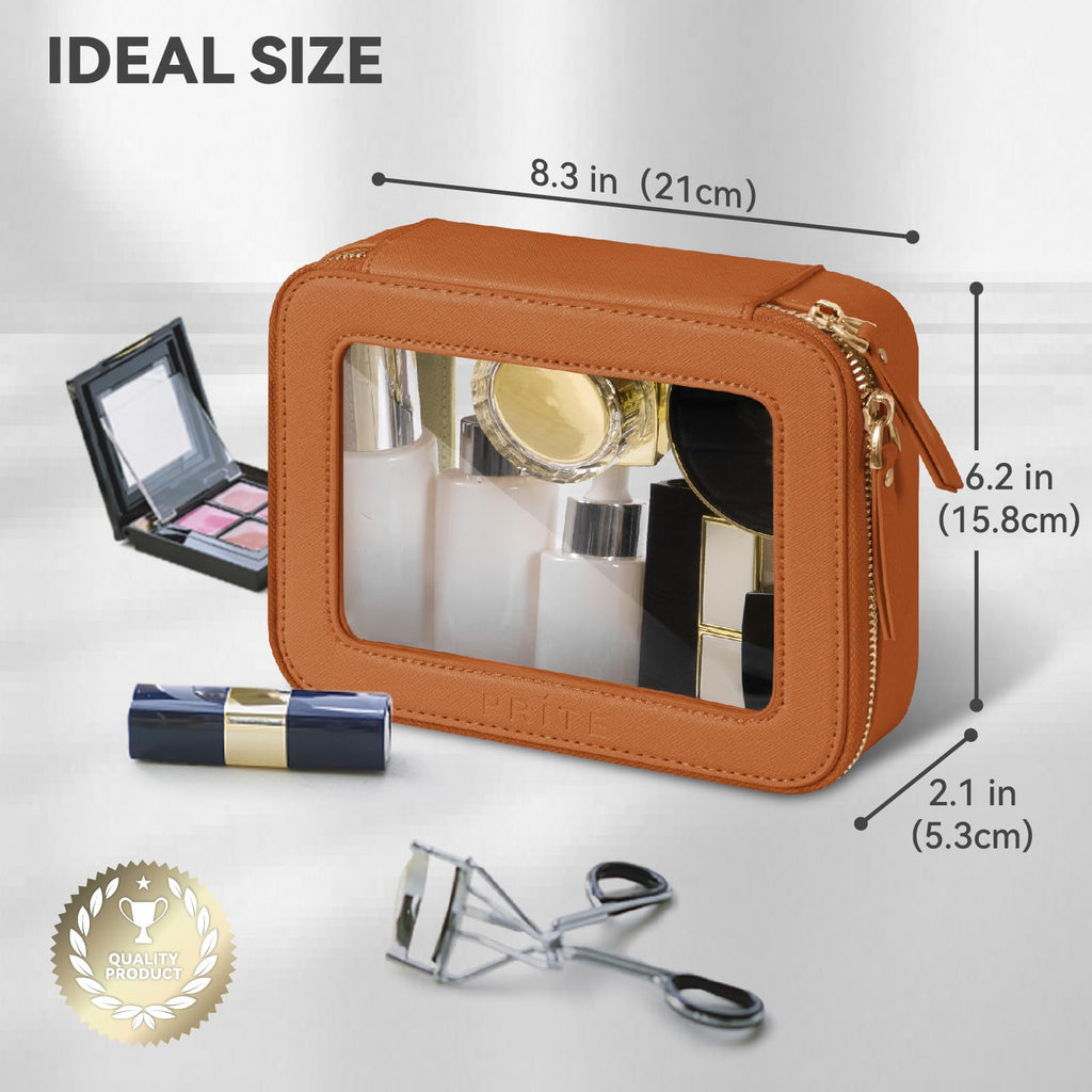 Prite Clear Makeup Bag Travel Cosmetic Organizer Toiletry Case for Women