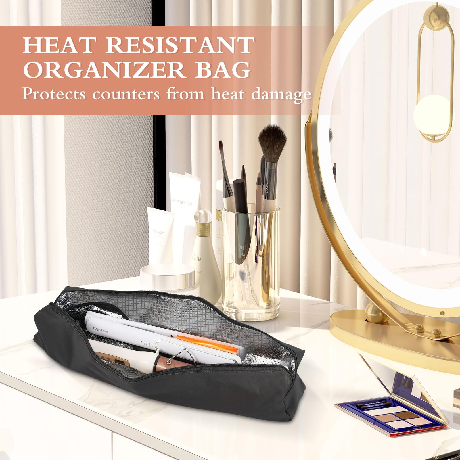 Suafrnut Professional Heat Resistant Hot Hair Tools Organizer Bag