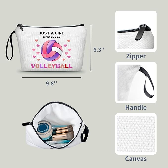 ARIOSEY Volleyball Gifts for Girls Women, Small Makeup Cosmetic bag