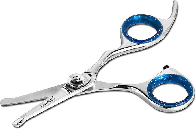 Laazar Straight Dog Grooming Scissors - Comfortable Around The Eyes Cat & Dog Scissors | Blunt Dog Trimming Scissors| Premium Stainless Steel | Grooming Scissors For Dogs - Small Dog Scissors