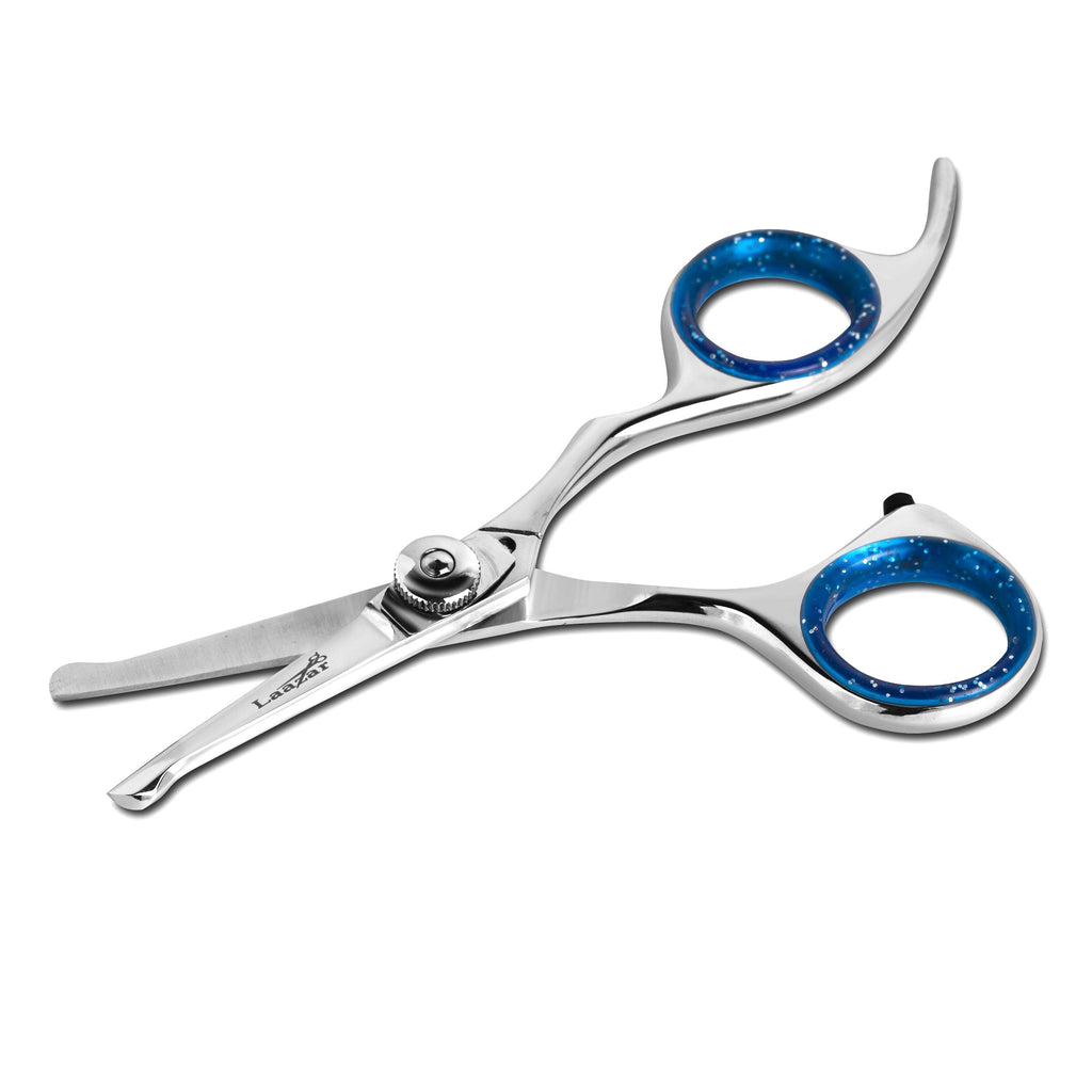 Laazar Straight Dog Grooming Scissors - Comfortable Around The Eyes Cat & Dog Scissors | Blunt Dog Trimming Scissors| Premium Stainless Steel | Grooming Scissors For Dogs - Small Dog Scissors