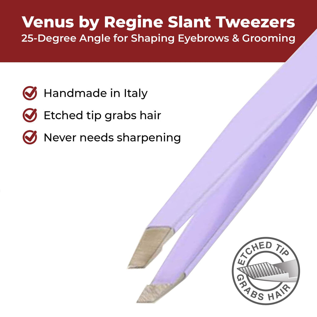 Regine Venus Lavender Slant Tweezers for Eyebrows & Facial Hair