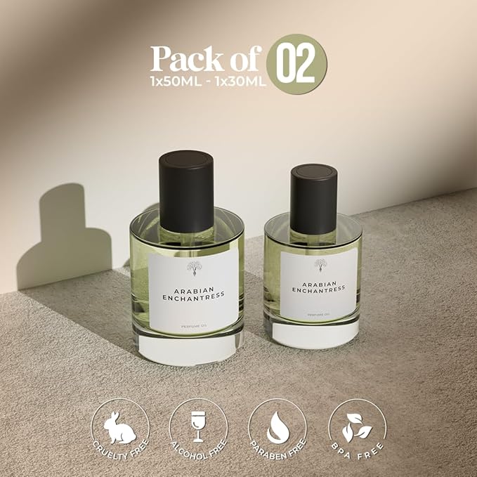 Eternal perfume oils Arabian enchanter Perfumes for women Alcohol Free womens Perfume Eau De Parfum Long Lasting perfume for men 1.69 FL Oz with 1 FL Oz (Pack of 2)