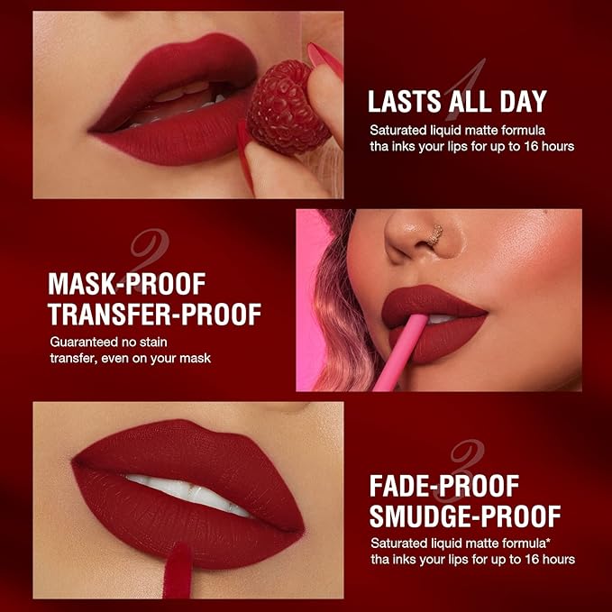 BestLand 6Pcs Matte Liquid Lipstick and Lip Liner Set, Non-Stick Cup Not Fade Waterproof 24 Hour Lip Gloss Nude Brown Lip Liner Pencil for Women, labiales mate 24 horas originales (Set C)