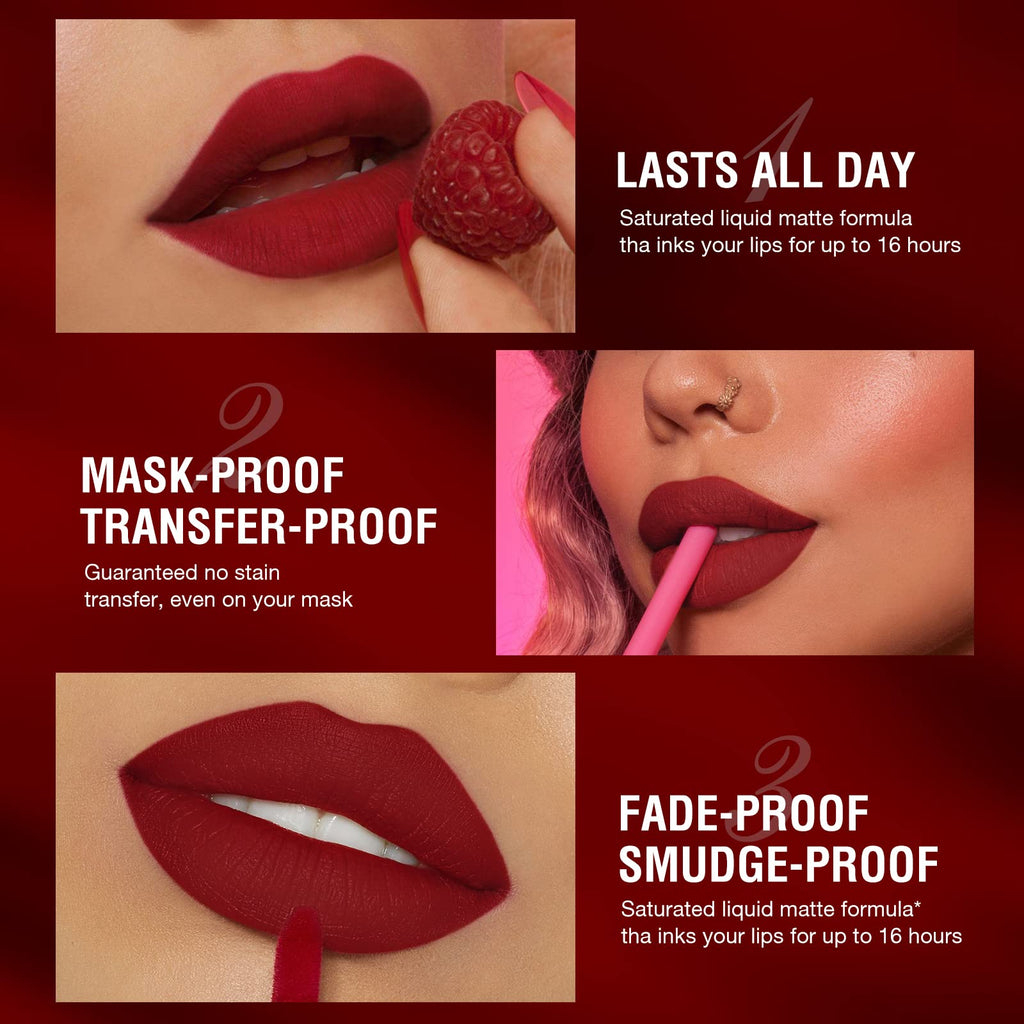 BestLand 6Pcs Matte Liquid Lipstick and Lip Liner Set, Non-Stick Cup Not Fade Waterproof 24 Hour Lip Gloss Nude Brown Lip Liner Pencil for Women, labiales mate 24 horas originales (Set C)
