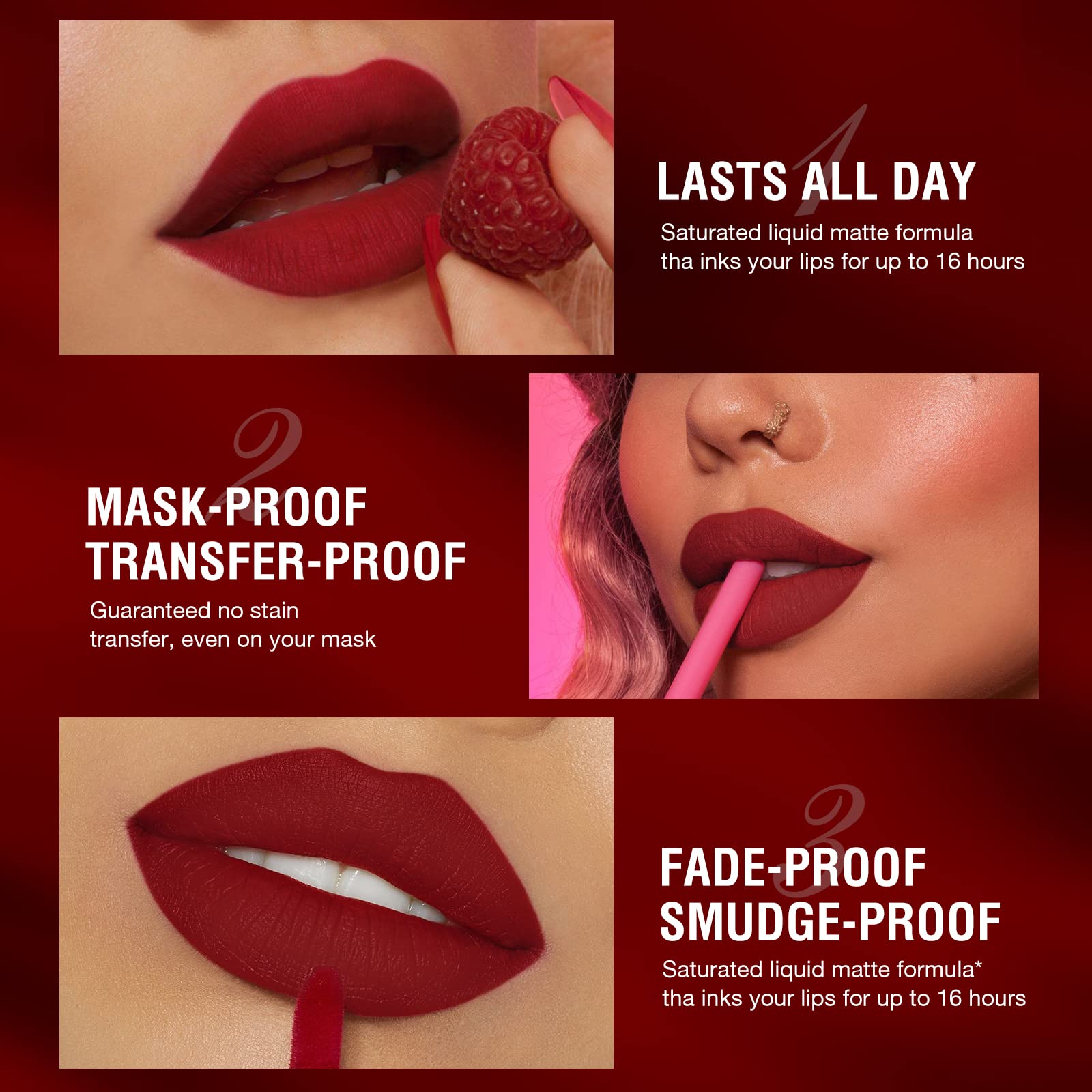 BestLand 6Pcs Matte Liquid Lipstick and Lip Liner Set, Non-Stick Cup Not Fade Waterproof 24 Hour Lip Gloss Nude Brown Lip Liner Pencil for Women, labiales mate 24 horas originales (Set C)
