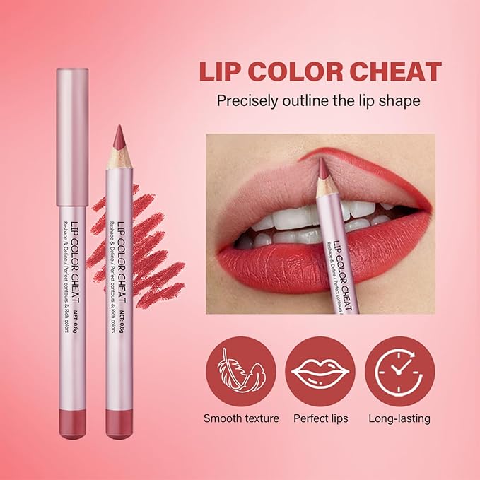 4 Colors Sculpting Matte Lip Liner Set,Mini High-Pigmented Long Lasting