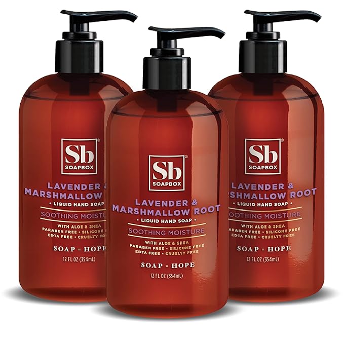 Soapbox Lavender & Marshmallow Root Liquid Hand Soap - Hand Wash - 3 Pack