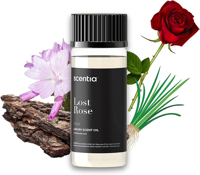 Scentia Lost Rose Hotel Scent Diffuser Oil – Luxury Fragrance Inspired by Fairmont – 50 mL – Rose, Oud Wood & Clove Essential Oil Blend for Home, Office & Aromatherapy Diffusers, Made in USA