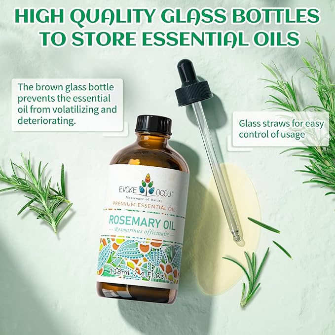 EVOKE OCCU Rosemary Essential Oil for Hair Care, Diffuser & DIY