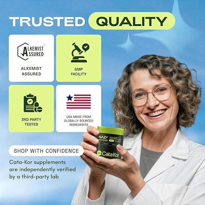 Cata-Kor Liposomal NAD Supplement with Resveratrol – NMN Supplement Alternative – 90-Day Supply – Third-Party Tested – 180 Capsules - Advanced NAD+ Resveratrol - Pack of 3