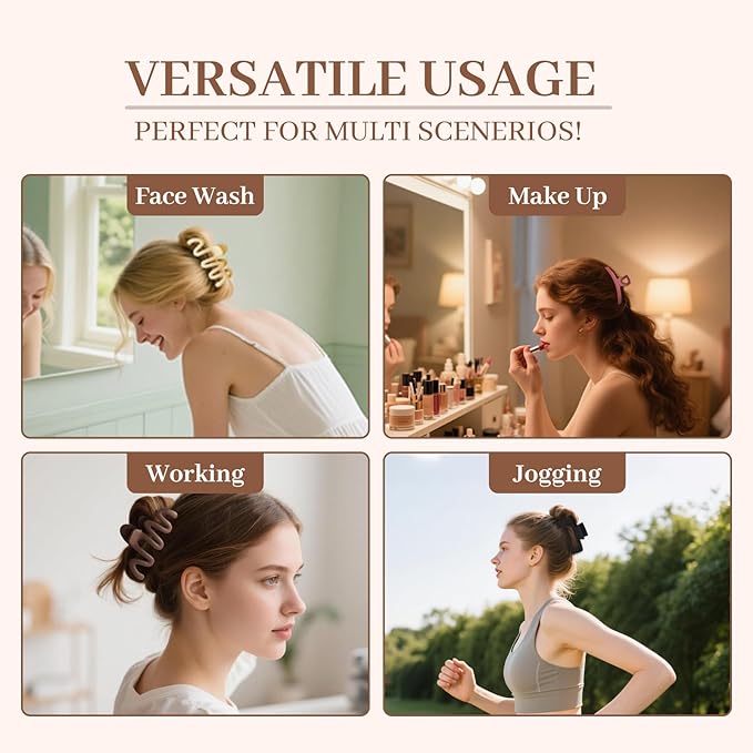 Matte Non-Slip Large Hair Clips for Women 8-Pack (Eight Unique Colors)