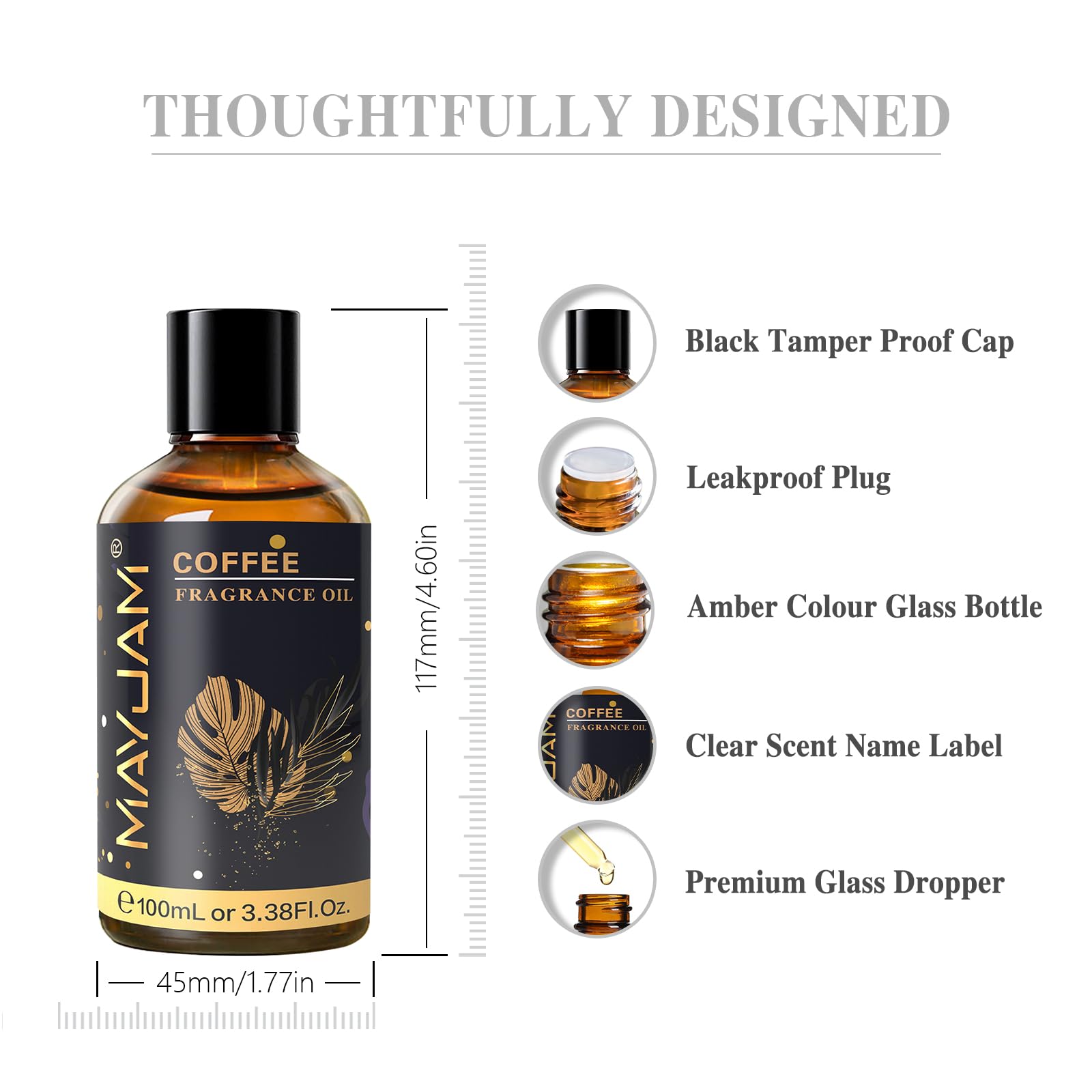 MAYJAM Coffee Fragrance Oil Essential Oils for Diffusers, 100ML/3.38FL.OZ