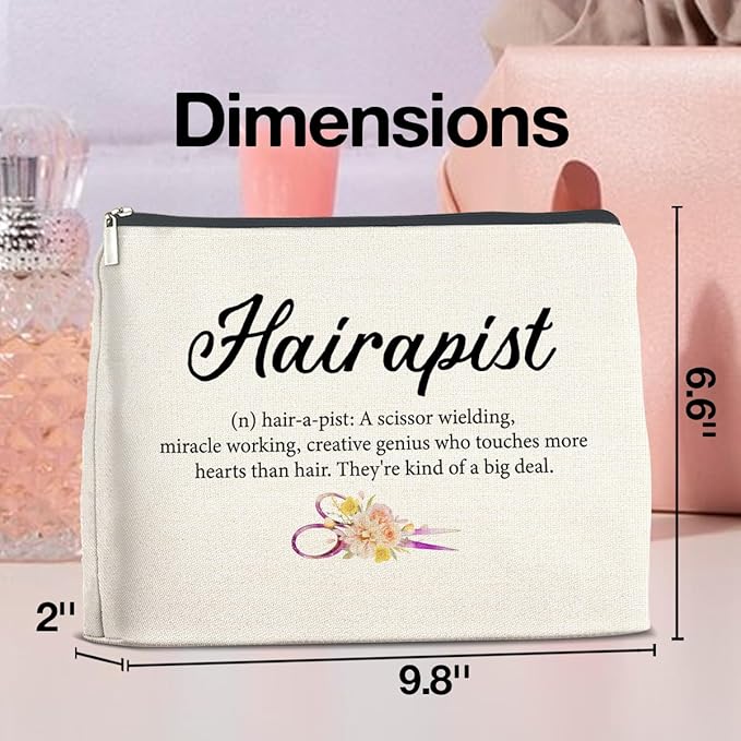 UPNEGE Hairstylist Makeup Bag Gifts for Hair Stylist Hairdresser Hairapist Cosmetic Bag Zipper Makeup Pouch
