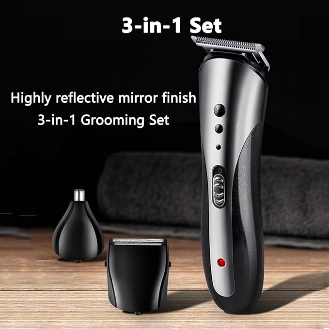 HUSIVZI Trimmer for Men, Men's Beard Trimmer, Hair Clippers, Nose Hair Clippers, 3 in 1 Men's Grooming Kit for Smooth, No-Nick Shaving, Lightweight with USB Rechargeable, Men Gift