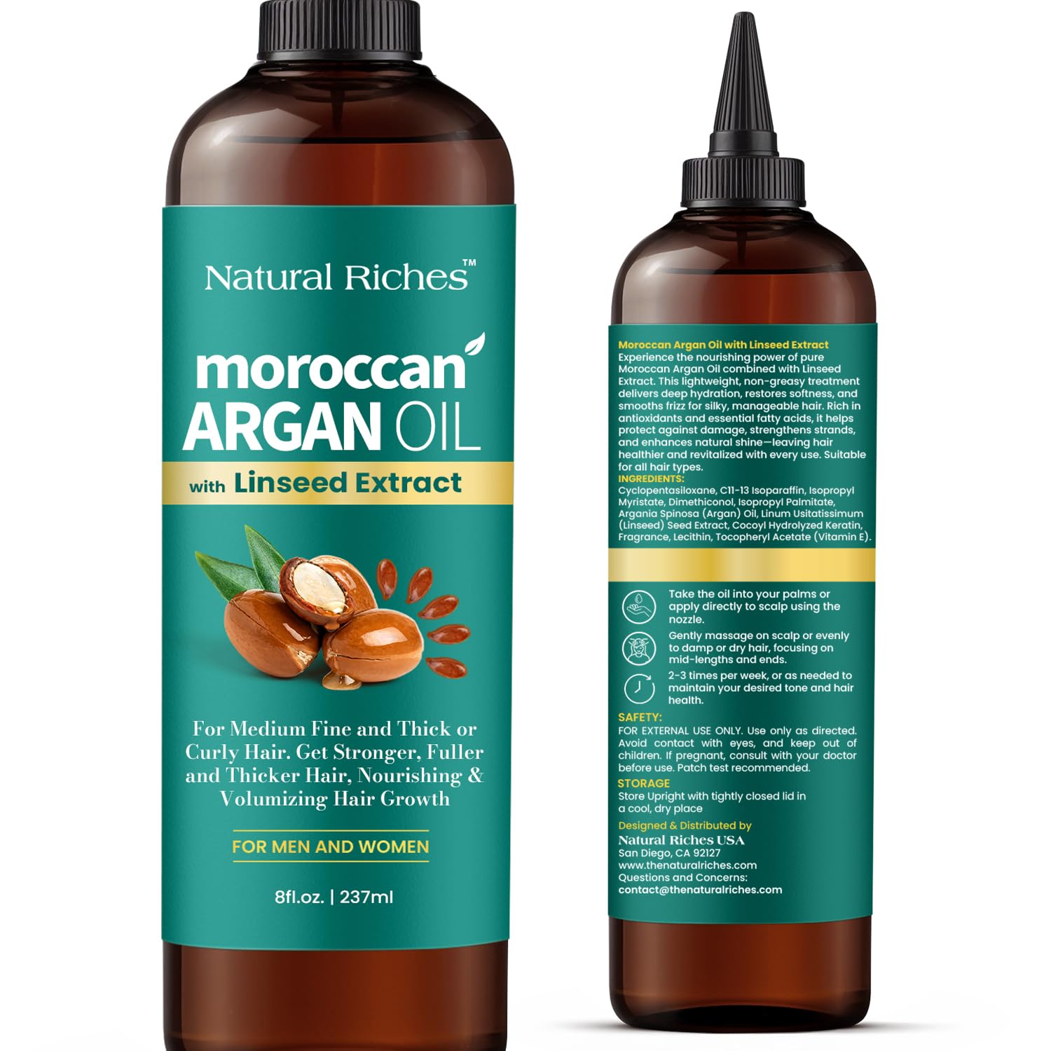 Moroccan Argan Oil with Linseed Extract 8 Fl Oz