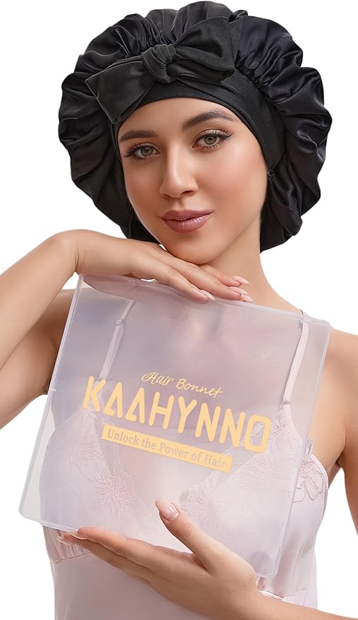 Adjustable Silk Bonnet Satin Curly Hair Wrap for Sleeping Women Anti Frizz