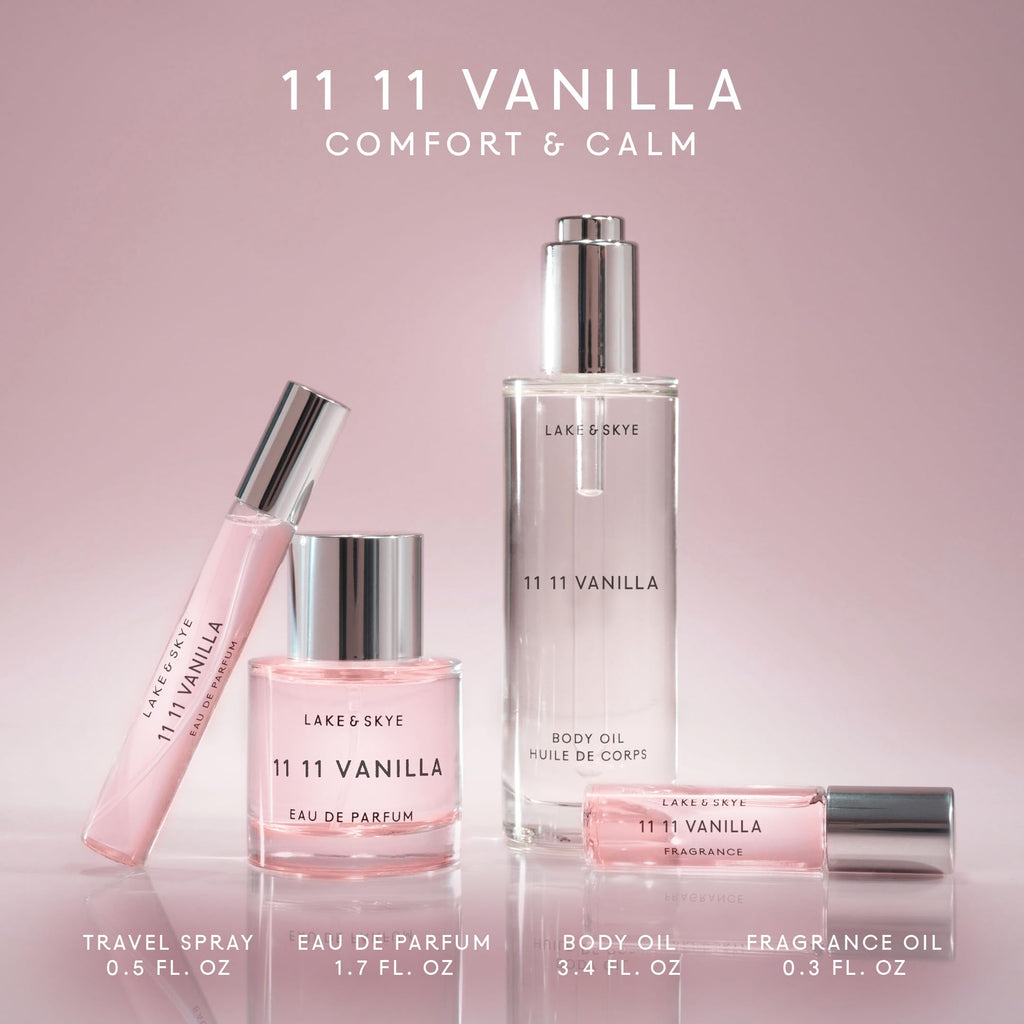 Lake & Skye 11 11 Vanilla Eau de Parfum 100mL - Long Lasting - Vanilla, Cashmere, Dreamy, Crème, Skin Musk, Clean, Vegan, Paraben-Free, Cruelty-Free