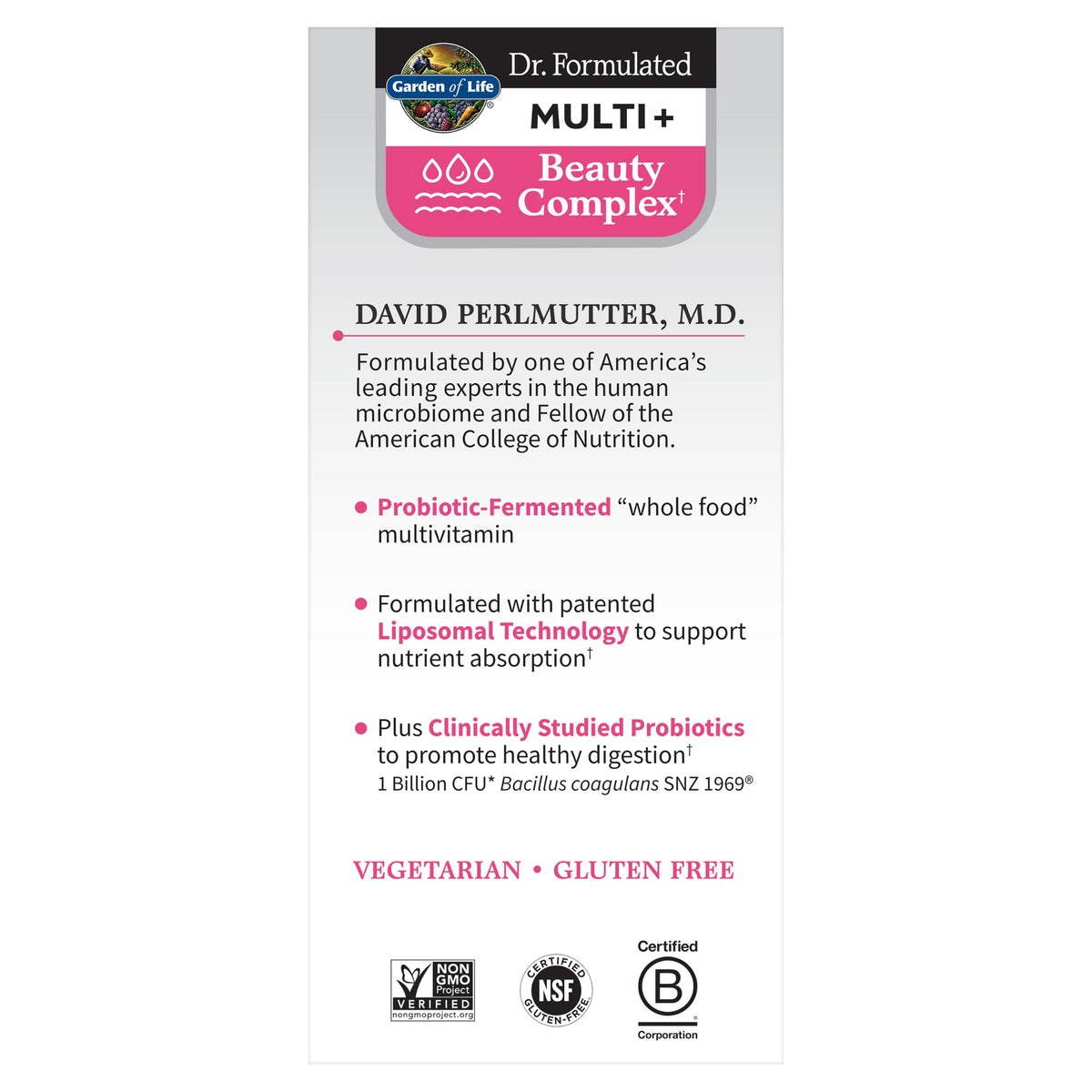 Garden of Life Dr. Formulated Multi+ Beauty Complex Multivitamin, 30ct