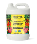 Kaes Teo Organic Castor Oil 1 Gallon (128 fl oz) Bulk, 100% Pure Cold-Pressed, Hexane Free, Eyelash, Eyebrow & Hair Growth Serum, Skin Moisturizer, Massage, Hair Loss, Dandruff, Detox and Wraps