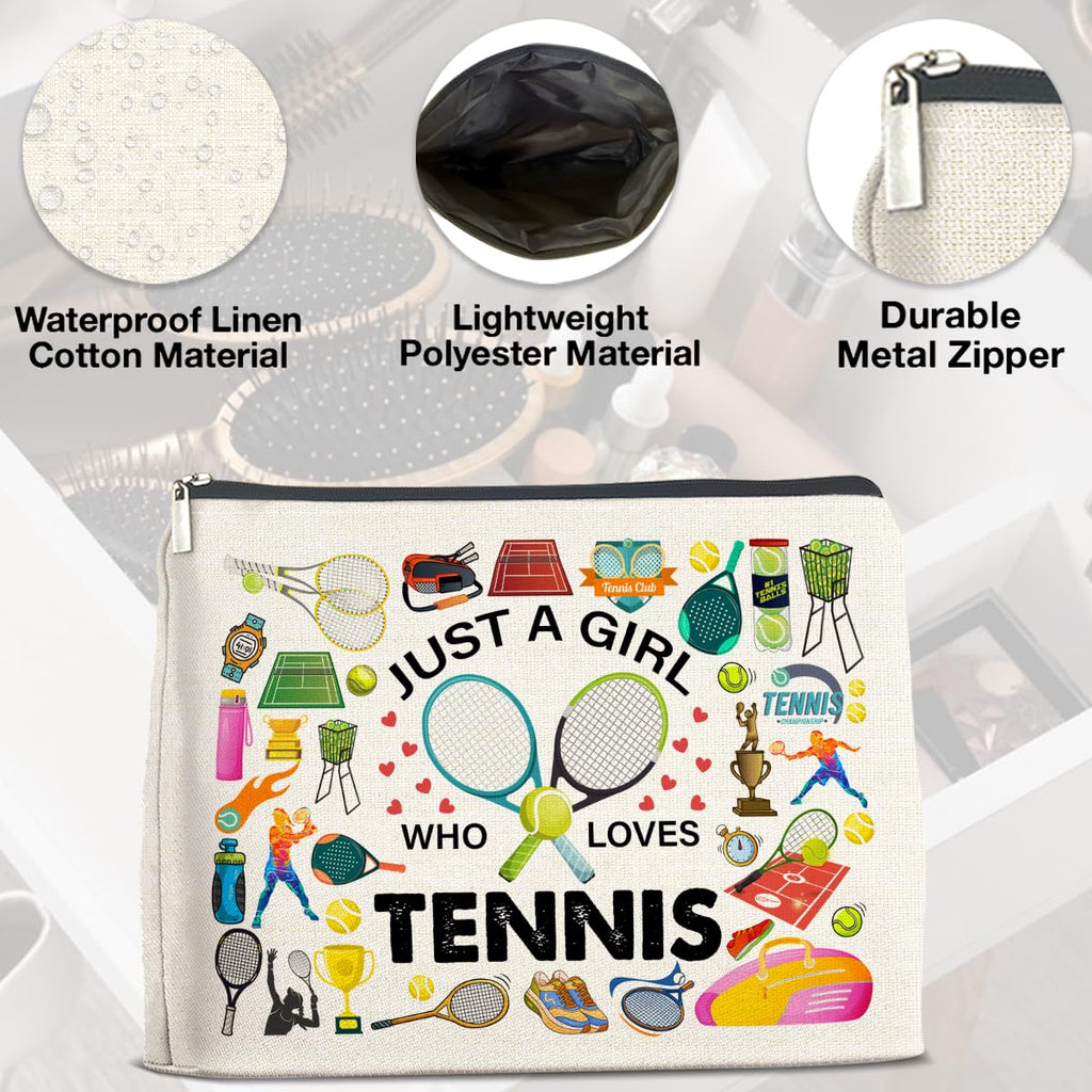 UPNEGE Tennis Gifts for Teens Women Tennis Lover Accessories Makeup Bag
