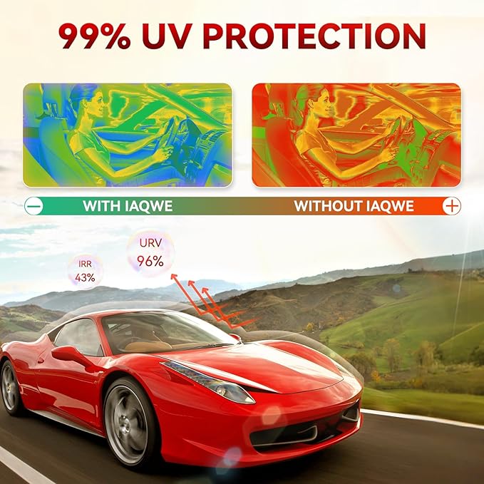 Ceramic Car Window Tint with 15% Percent VLT 40" in x 100'Ft Privacy Window Tint for Car Blocks UV IR Rays, Heat & Glare - Scratch Resistance-Black
