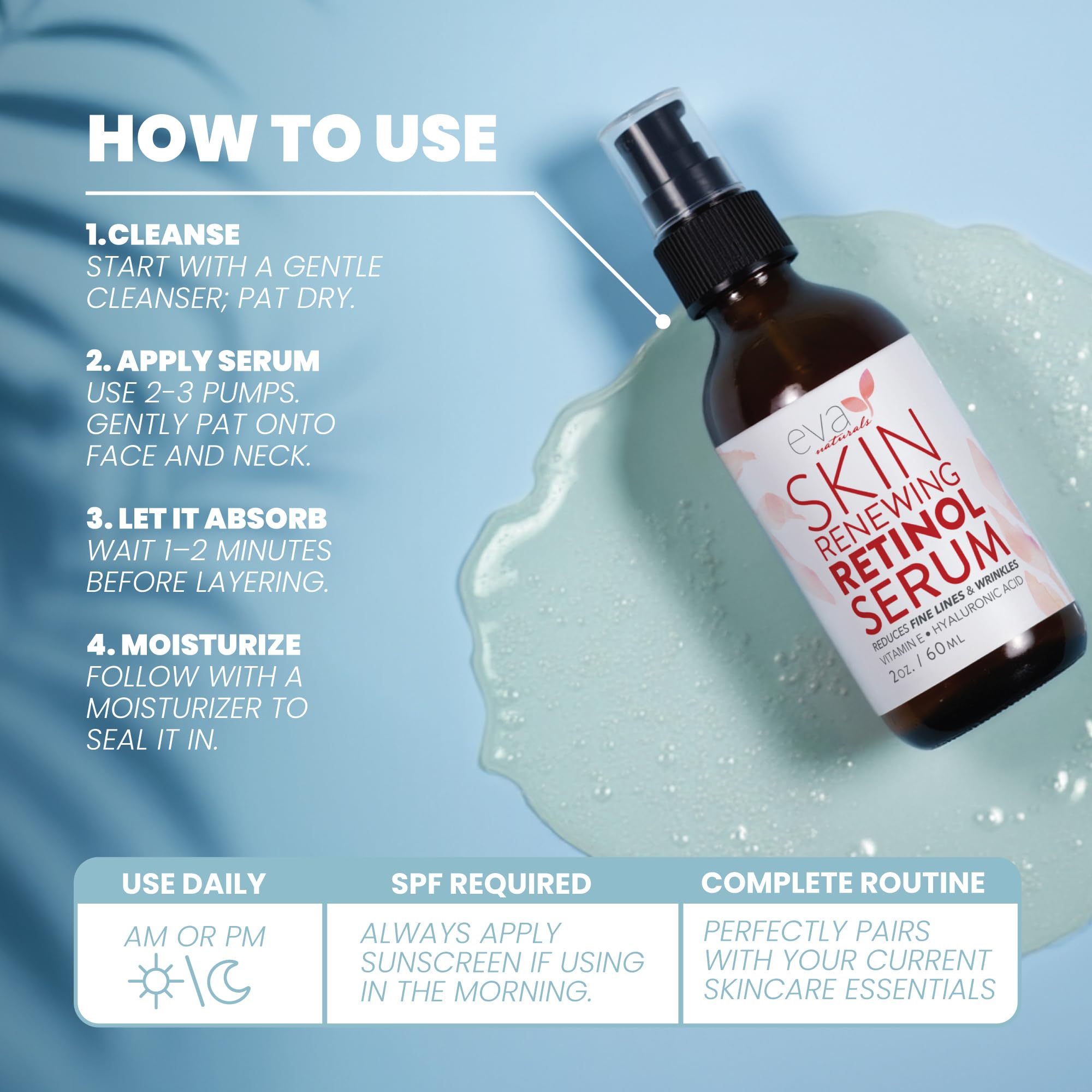 Retinol Serum for Face with Hyaluronic Moisture Complex Lightweight Night Serum for Smoother, Radiant-Looking Skin | Helps Minimize the Appearance of Fine Lines & Uneven Tone 2 oz 2 Pack