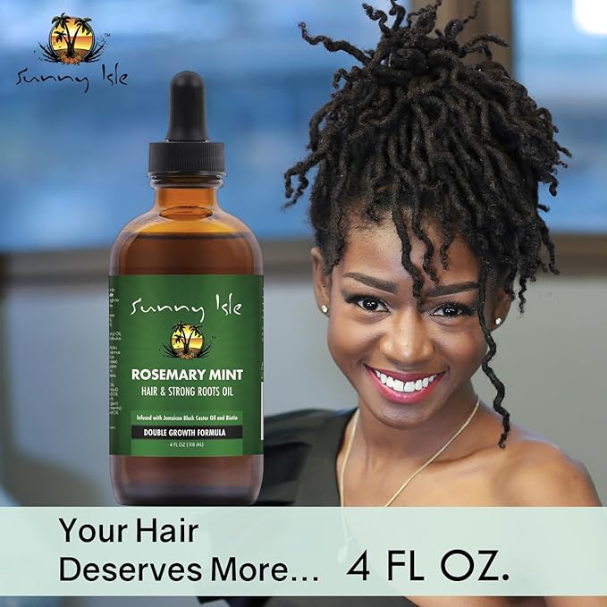 Sunny Isle Rosemary Mint Hair & Strong Roots Oil 4oz