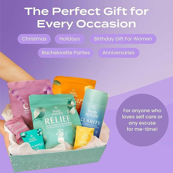 BodyRestore Shower Steamers Aromatherapy, Self Care Gifts, Calm 15 Pack