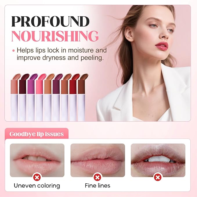 Lips Staining Lip Oil, 2026 New Lip Tint Lips Oil Long-Lasting Moisturizing, Plumping Hydrating Glossy Lip Glosses, Glossy Lip Stain Creamy Texture for Girl and Women (FIRST SARI)