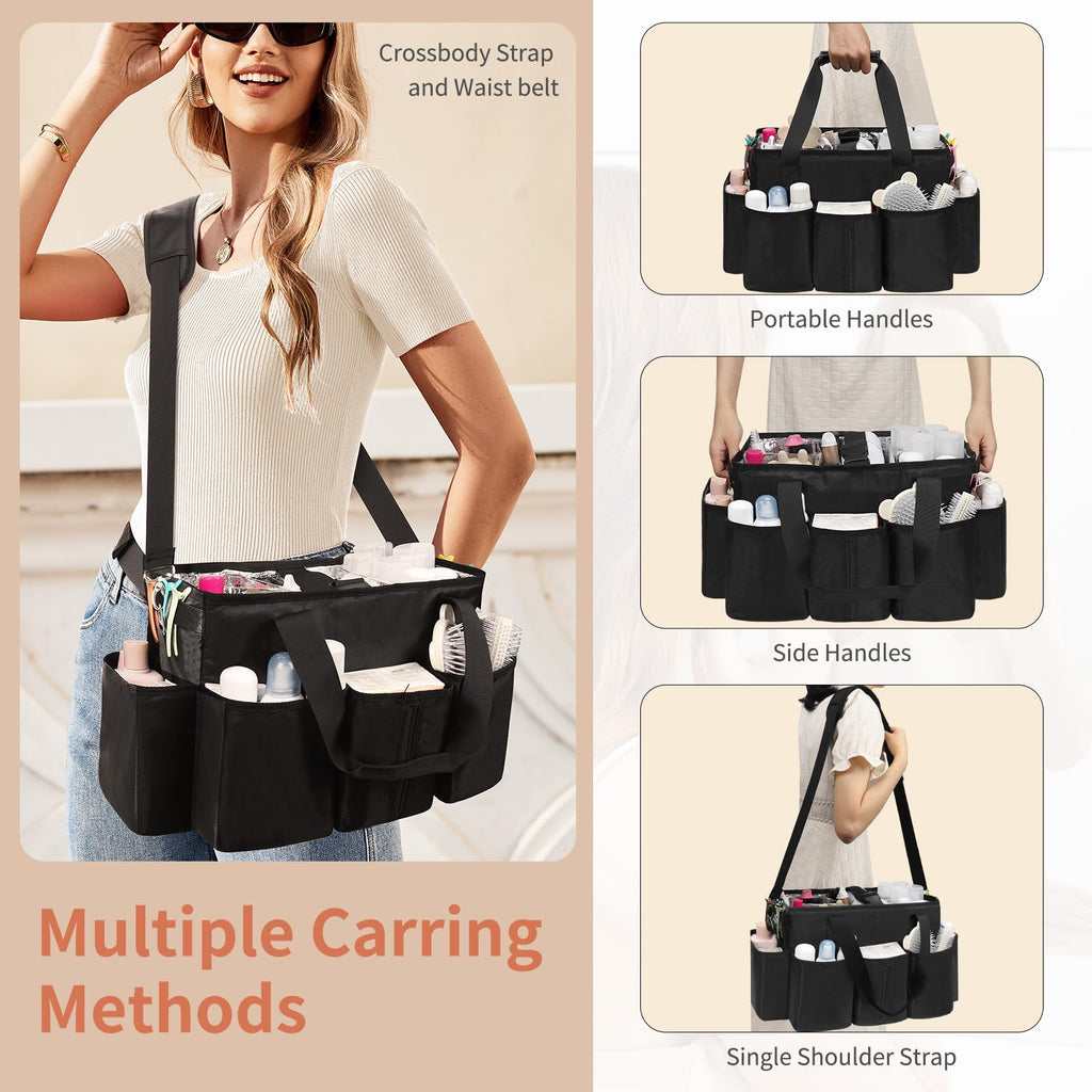 onemoky Hairstylist Traveling Bag, Extra Large Hair Tools Travel Bag, Hair Tool Organizer with Adjustable Dividers and Multi Pockets, Professional Makeup Artist Bag, Hairstylist Must Have