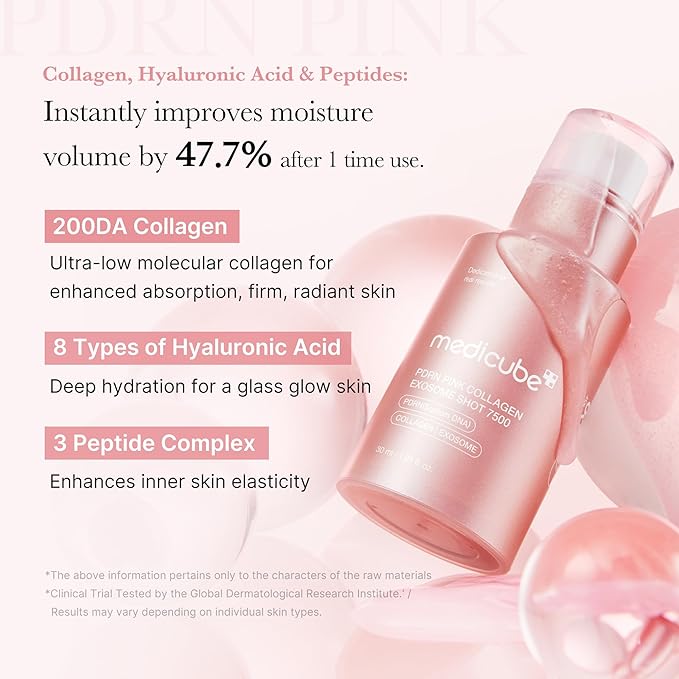 medicube Exosome Shot PDRN Pink Collagen 7,500 PPM Spicule Facial Serum