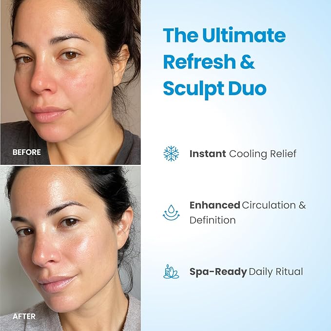 PLANTIFIQUE Ice Roller & Guasha Tool for Face - Reduce Puffiness & Soothe