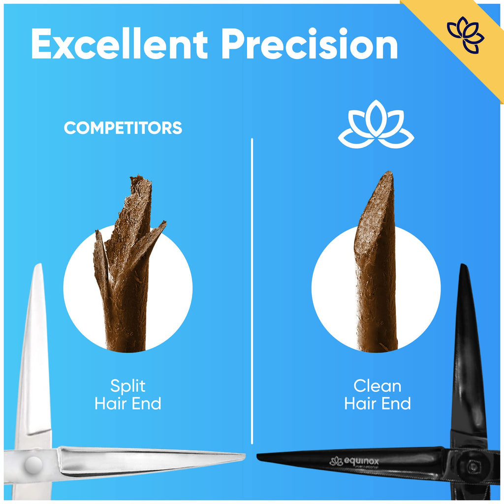 Equinox Razor Edge Series Professional Hair Scissors - 6.5 Premium Japanese Stainless Steel Hair Cutting Scissors, Hair Shears, Hair Razors for Hair Cutting, Barber Accessories & Hair Salon Supplies