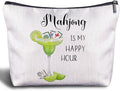Zomhix Mahjong Margarita Cosmetic Bag - Mahjong Makeup Bag Women's Zippered Bag, Friendship Gifts for Mah Jong Lover