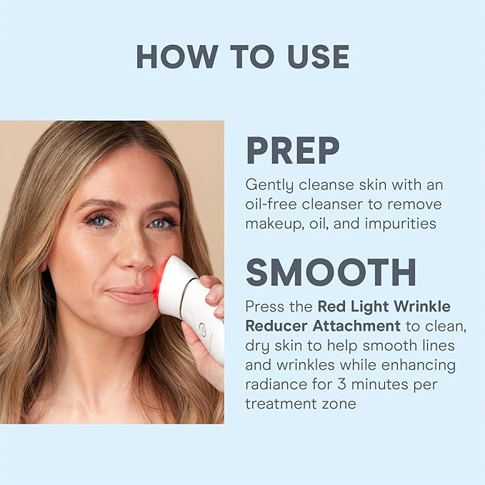 NUFACE Trinity+ Facial Massager + LED Red Light Therapy - Wrinkle Reducer, Skin Tightening & Lifting for Face & Neck, FDA-Cleared - Enhances Radiance, Reduces Fine Lines - Microcurrent Facial Device