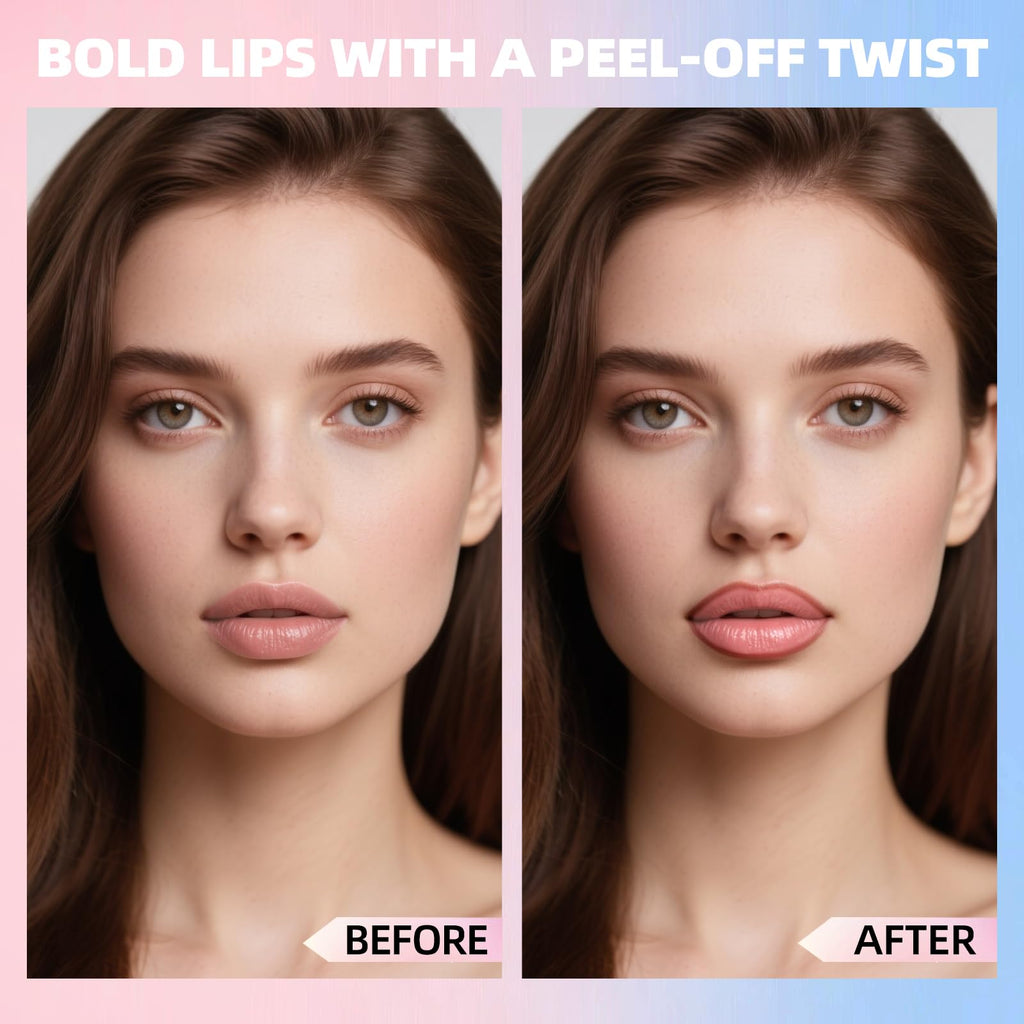 KIMUSE Peel Off Lip Stain Trio, 3 Colors Waterproof Matte Lip Tint Liner