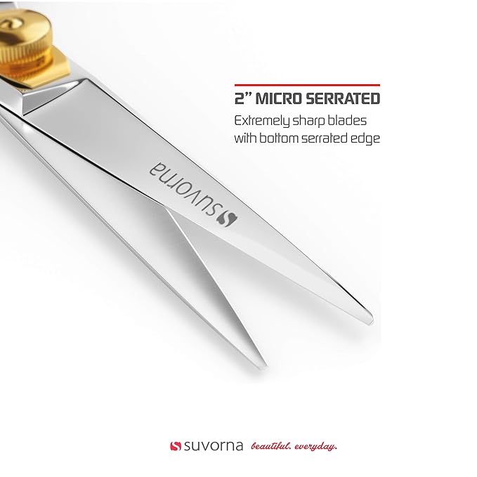 Suvorna Beard Scissors & Mustache Scissors for Men | 5" Small Scissors for Grooming, Trimming, Cutting & Shaping Facial Hair | Japanese Steel Precision Grooming Scissors for Barbers, Home & Salon Use.