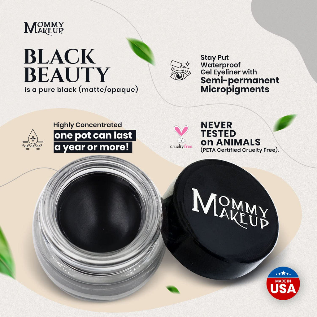Mommy Makeup Waterproof Stay Put Gel Eyeliner Pot with Micropigments
